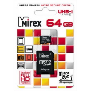 64 Gb microSD MIREX Class 10 с адаптером